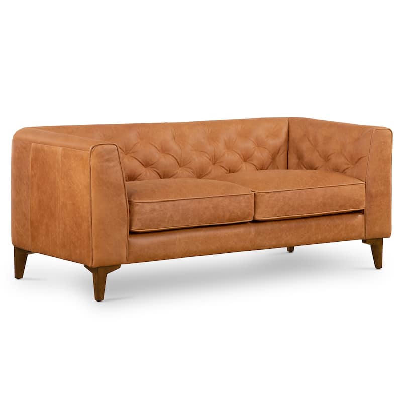 Poly & Bark Essex 74" Apartment Sofa - Full Grain Genuine Italian Leather