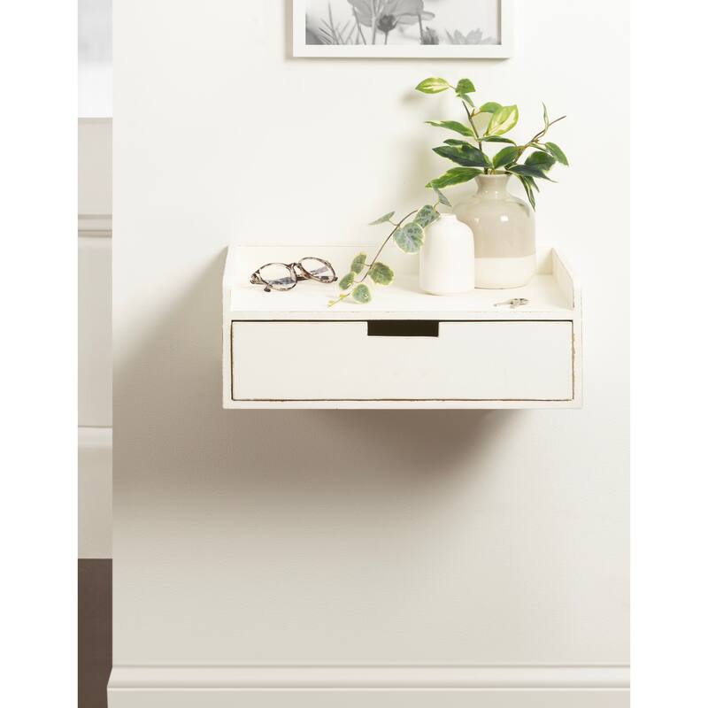 Kate and Laurel Kitt Premium Sold Wood Floating Shelf Side Table