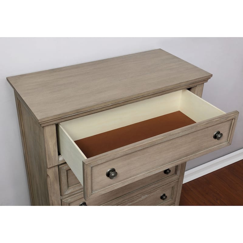 Nahkohe Transitional Grey Wood 3-Piece Storage Sleigh Bedroom Set with USB by Furniture of America