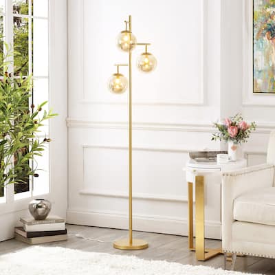 GetLedel 68.9-inch 3-Light Tree Floor Lamp with Glass Globe Shades