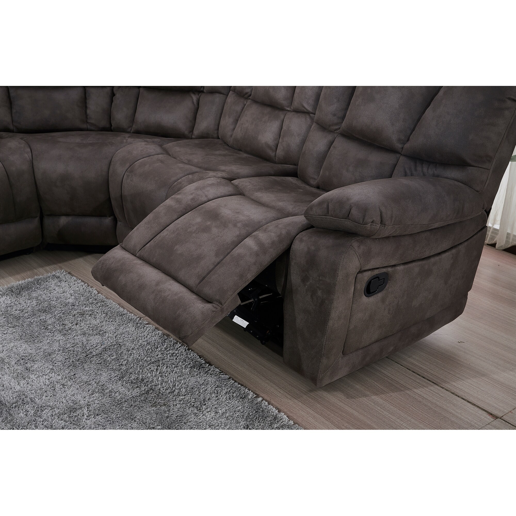 Betsy Furniture Large Microfiber Reclining Sectional Living Room Sofa in Grey Bed Bath Beyond 36150330