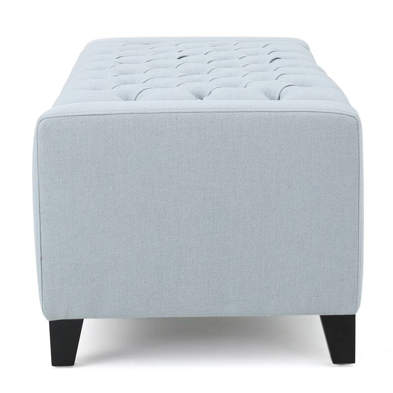 50.75" Fabric End of Bed Storage Bench, Upholstered Storage Ottoman Bench with Safety Hinge, Stylish Large Ottoman