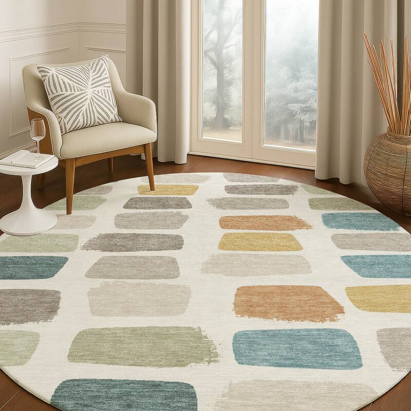 Machine Washable Indoor/ Outdoor Casual Hoppy Chantille Rug