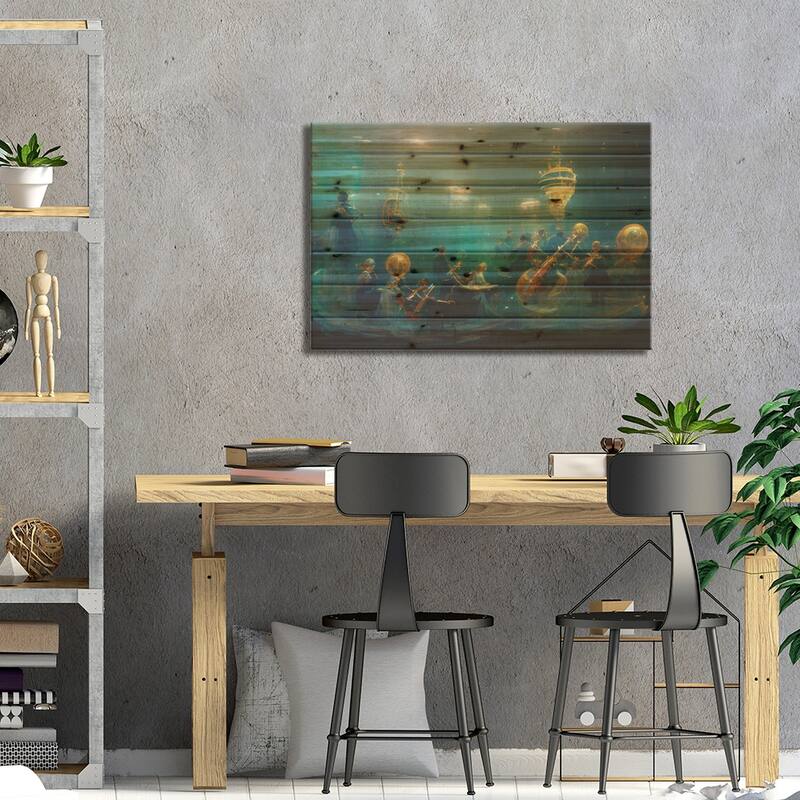FantaSEA Band Evening Print On Wood by Beth Sheridan - Multi-Color