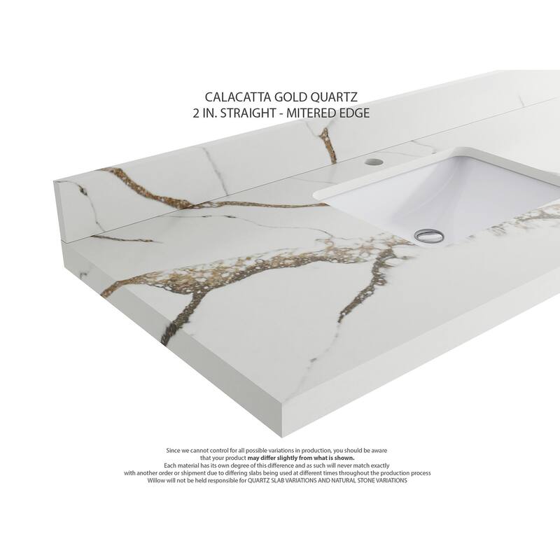 Willow Collections 36 x 22 Charlotte D Right Offset Sink Bathroom Vanity with Countertop