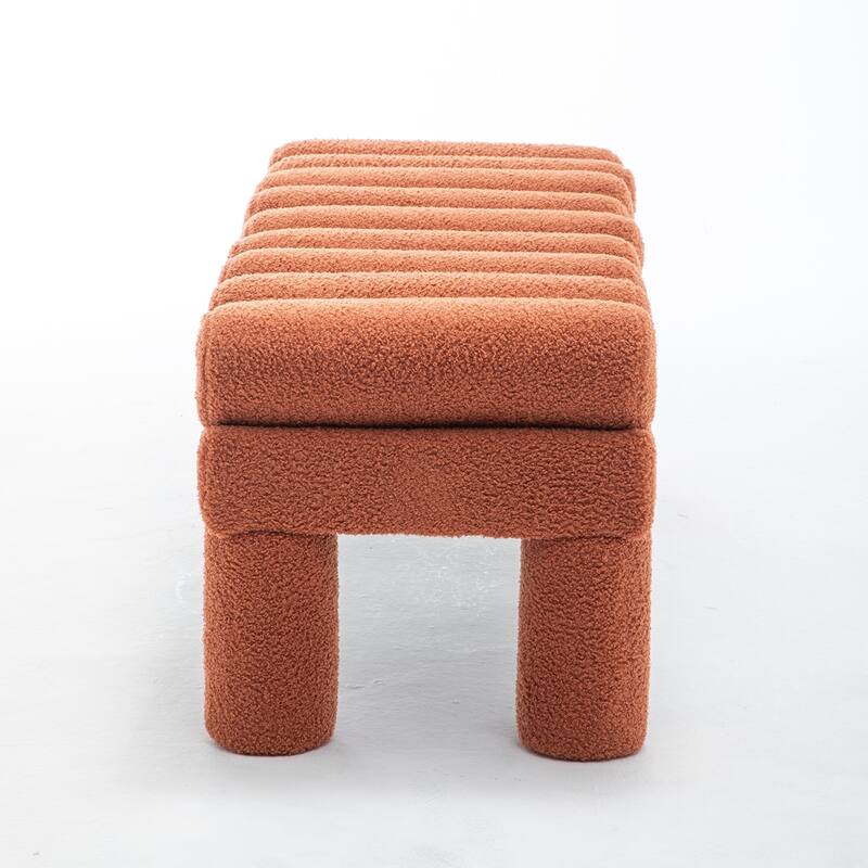 SEYNAR Modern Teddy Velvet Upholstered Rentangle Ottoman