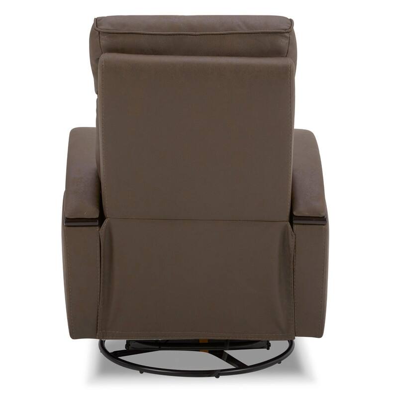 Spruce & Spring Regan Leather Power Recliner Swivel Glider Rocker with Power Headrest