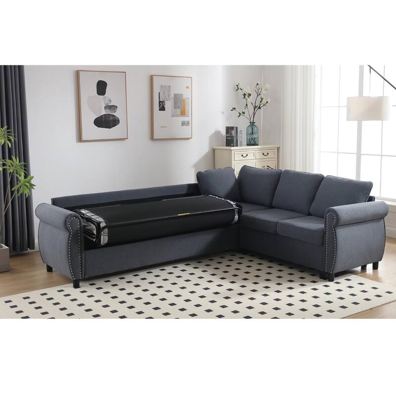 Sleeper Sofa, 2-in-1 Pull-Out Couch Bed for Compact Spaces