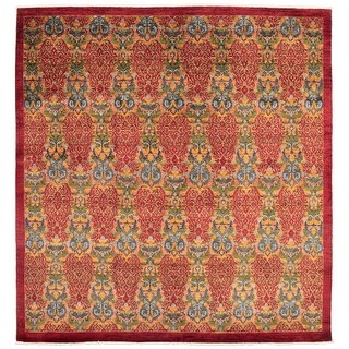 Hand-Knotted Lahore Hunting Scene Wool Rug – 8’ x 11’3” – Vintage 1950s Persian-Style Masterpiece
