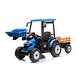 preview thumbnail 2 of 20, 3-in-1 Pedal Ride-On Tractor with Loader, Backhoe Digger, and Removable Trailer, 24V Electric Vehicle for Kids Blue