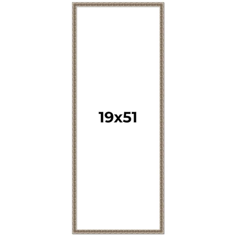 19x51 Frame Silver Versailles Ornate Solid Wood Picture Frame | 1 Inch