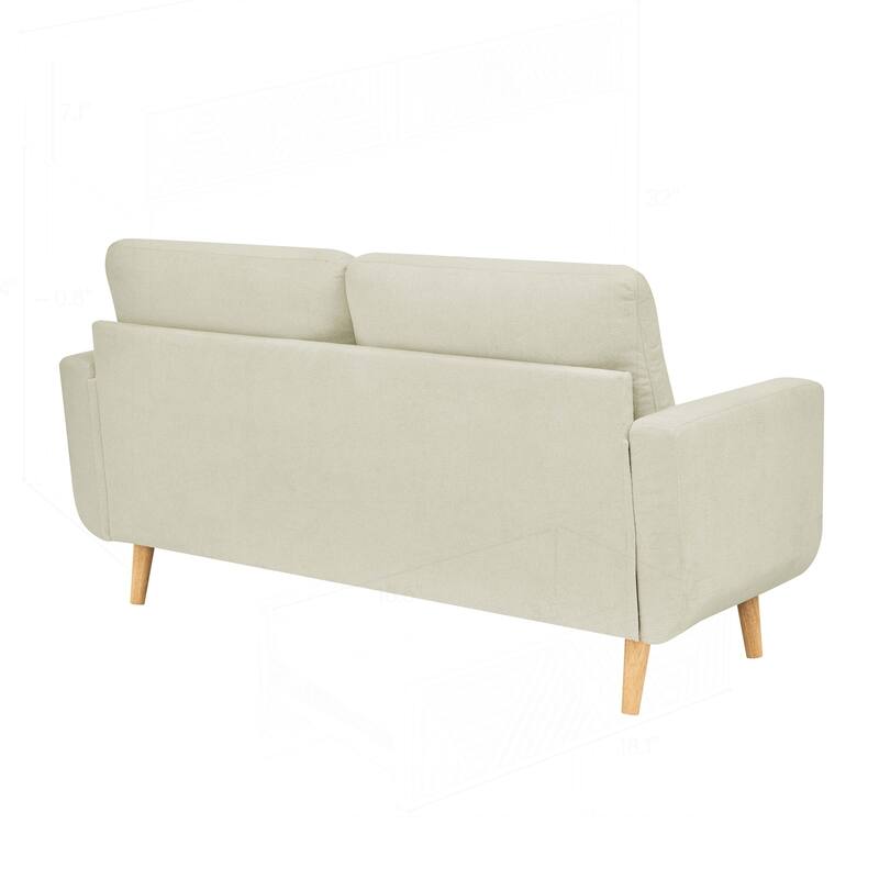 Mid-Century Modern Tufted Loveseat Sofa with Sturdy Wooden Legs for Relaxation