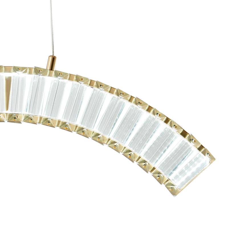 Sanford Integrated Color Changing LED Brushed Gold Chandelier Bed