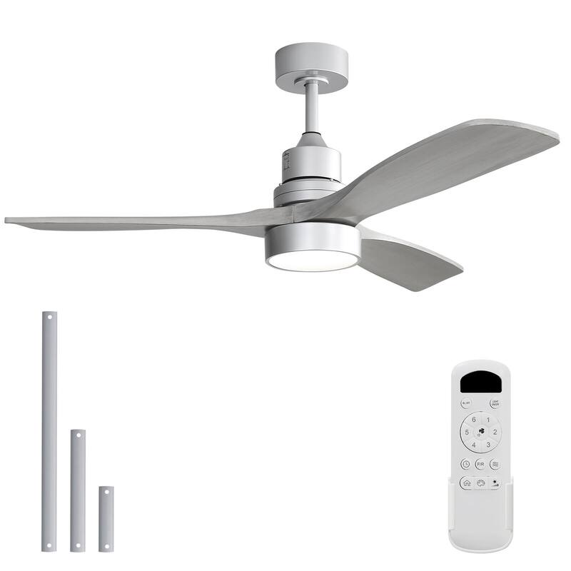48 Inch Wood Ceiling Fan with Light and Remote/Smart App Control, Dimmable Lights Included