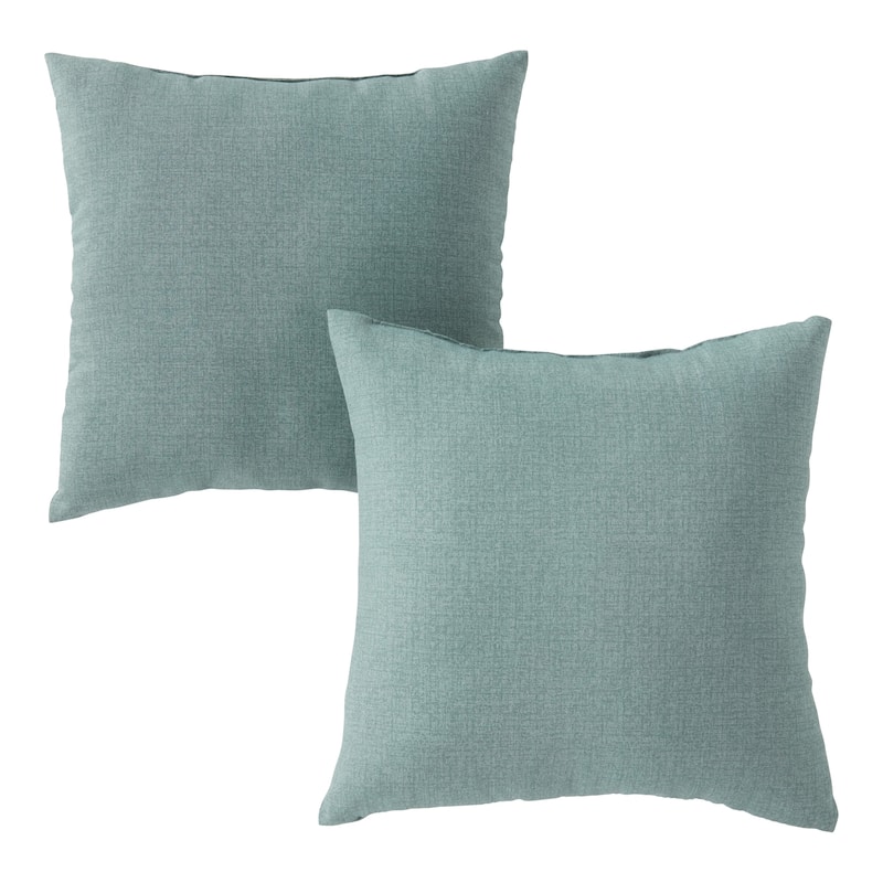 Solid Heathered Outdoor Square Throw Pillow (Set of 2) - Seaglass