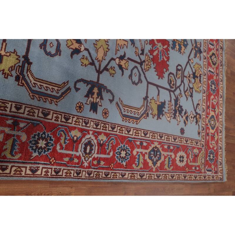 Light Blue Heriz-Serapi Oriental Area Rug Handmade Wool Carpet - 8'0"x 10'1"