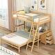 preview thumbnail 4 of 14, Twin over Full Bunk Bed with Built-in Desk and Drawers, Natural