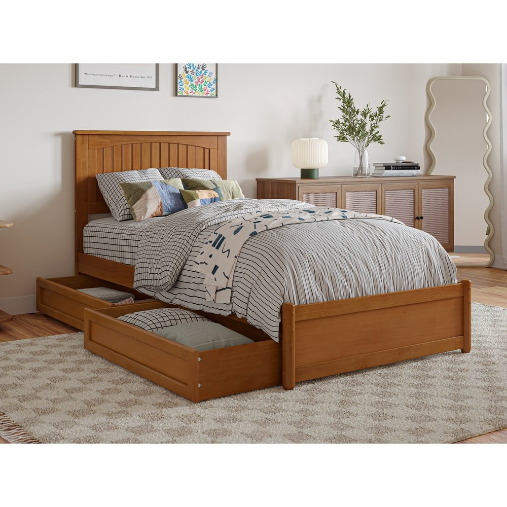 Malta Platform Bed with Panel Footboard and Storage Drawers