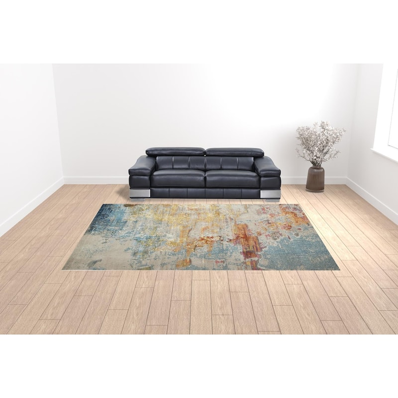 Sasim Power Loomed Abstract Area Rug By HomeRoots - 10' x 14'