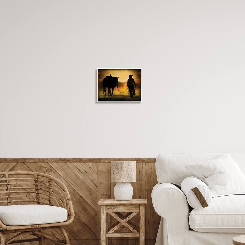 Stupell Cowgirl & Horse Silhouette Framed Giclee Art Design by PBurchettePhoto