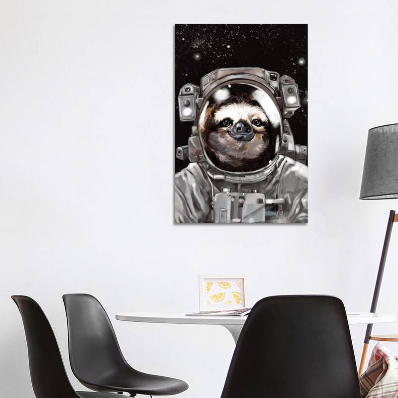 iCanvas "Astronaut Sloth Selfie" by Big Nose Work Canvas Print - 40x26x1.5