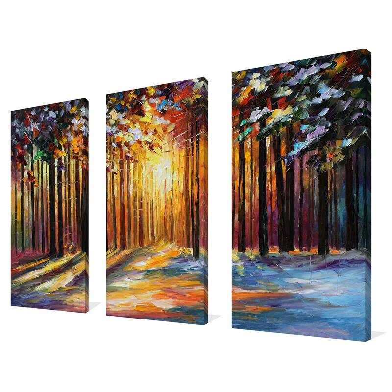 "Sun Of January" by Leonid Afremov 3 Piece Set on Canvas