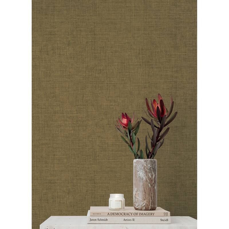 A-Street Prints Alba Bronze Open Weave Wallpaper