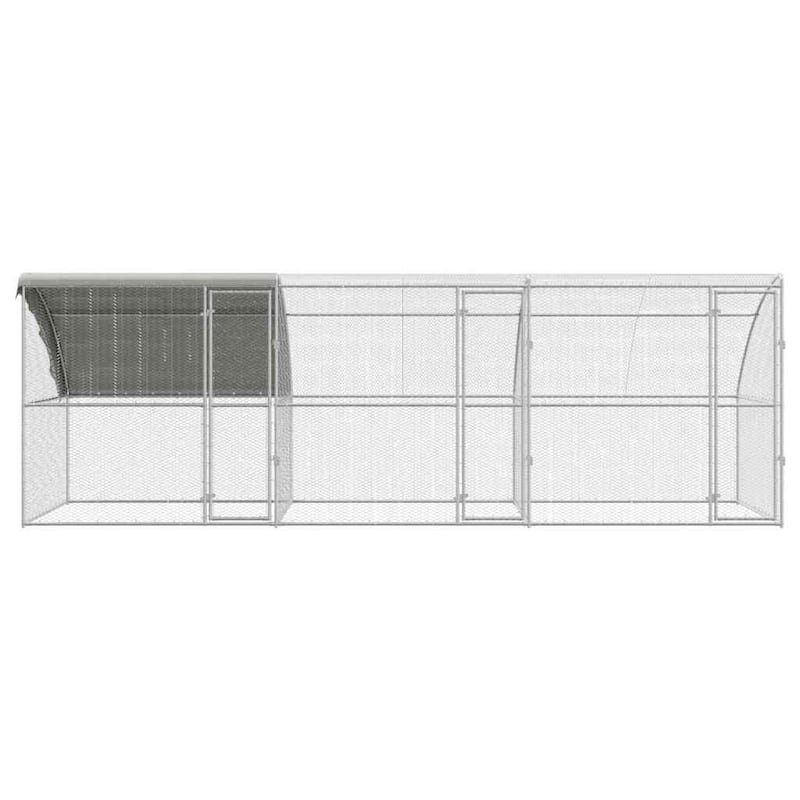 vidaXL Chicken Cage Silver 400/600/800 x 200 x 198.5 cm Galvanized steel