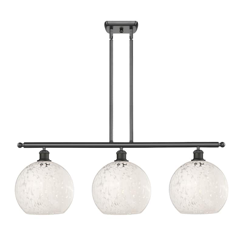 Innovations Lighting 516-3I-13-37-White Mouchette-Indoor Pendant White - Oil Rubbed Bronze / White Mouchette