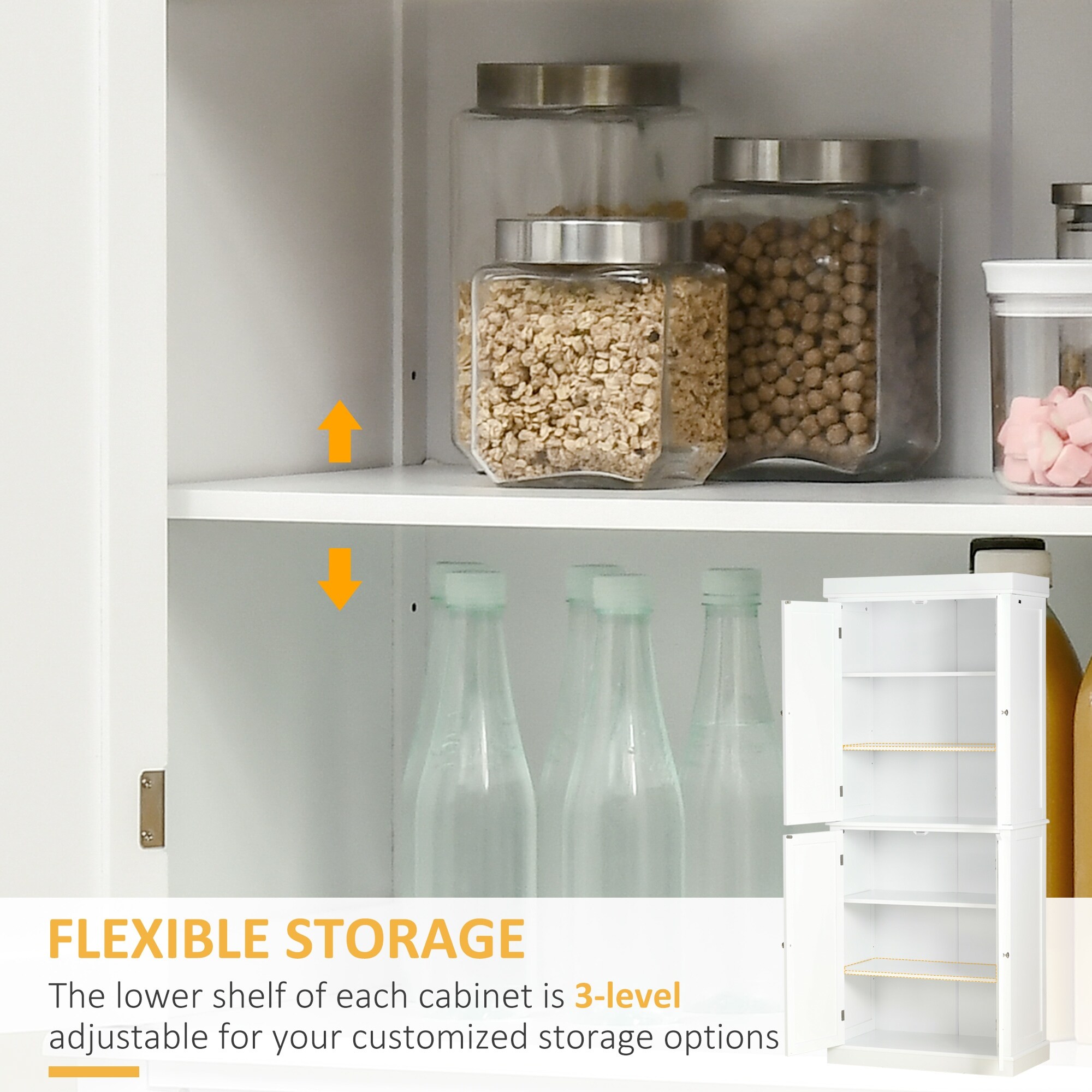 3 tier free standing kitchen pantry storage shelf on sale