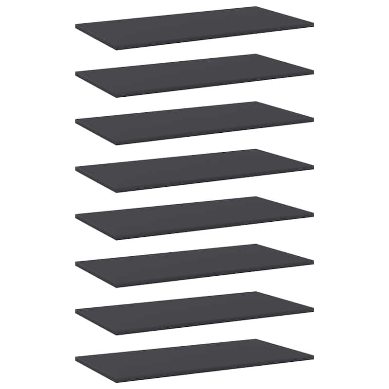 vidaXL Bookshelf Boards 8 pcs Gray 31.5"x15.7"x0.6" Chipboard