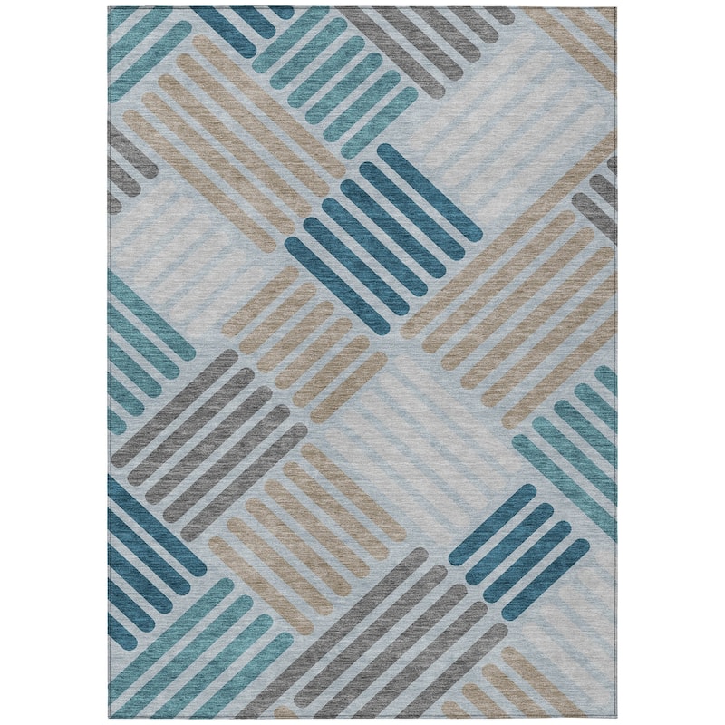 Machine Washable Indoor/ Outdoor Modern Weave Chantille Rug