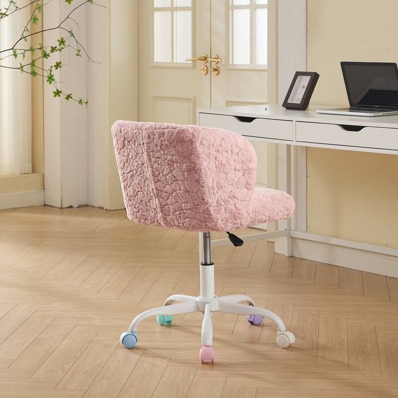 Furniture Office Chair,Artificial Home Office Chair with Metal Base,Adjustable Desk Chair Swivel Office Chair,Vanity Chair