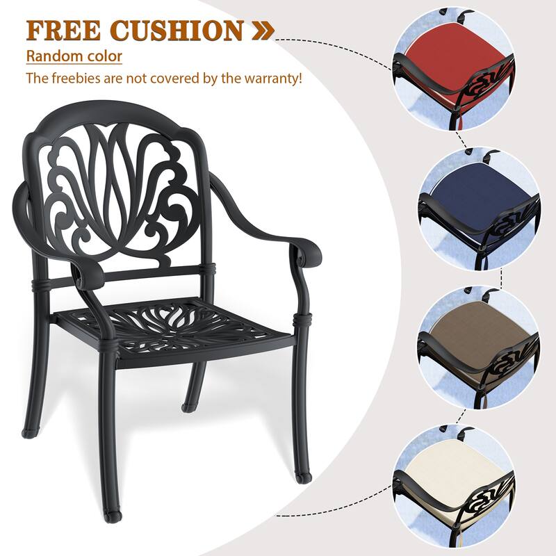 Stacking Patio Dining Armchair with Cushion
