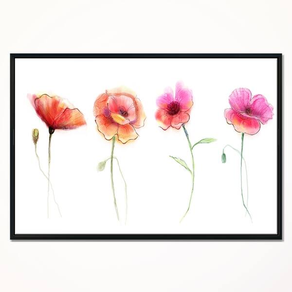 Shop Designart Watercolor Poppy Flowers Sketch Flower Artwork On