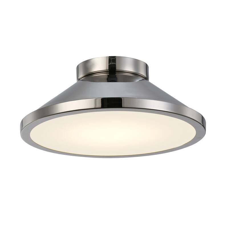 Lucida Collection Integrated LED Flush Mount, Nickel - Beige