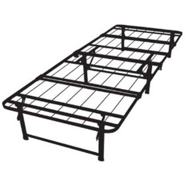 slide 2 of 3, Twin-size Steel Folding Metal Platform Bed Frame Black