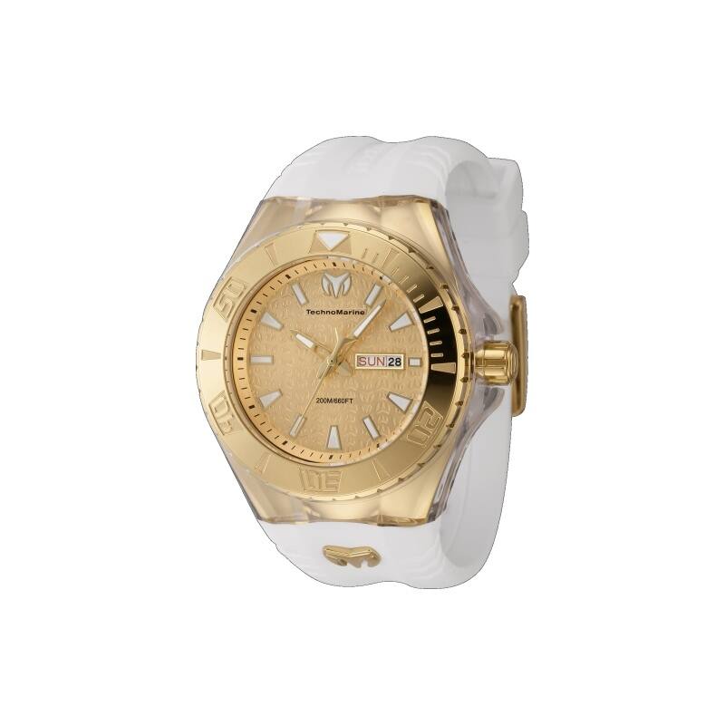 Technomarine Men's TM-122014 Cruise Quartz 3 Hand Gold Dial Watch - Teal