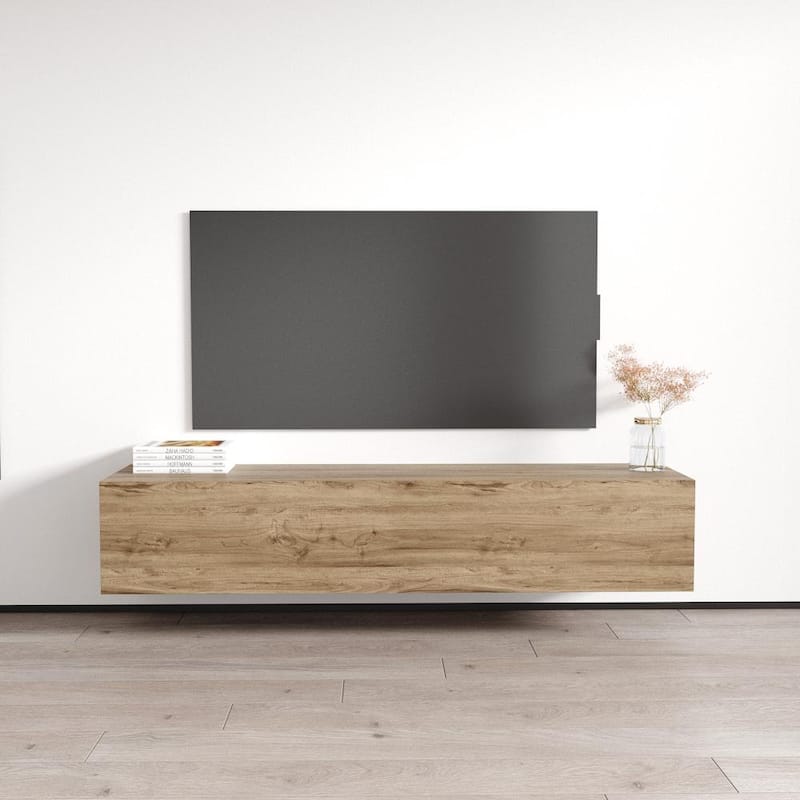 Strick & Bolton Hadi Wall-mounted 63-inch TV Stand - Oak