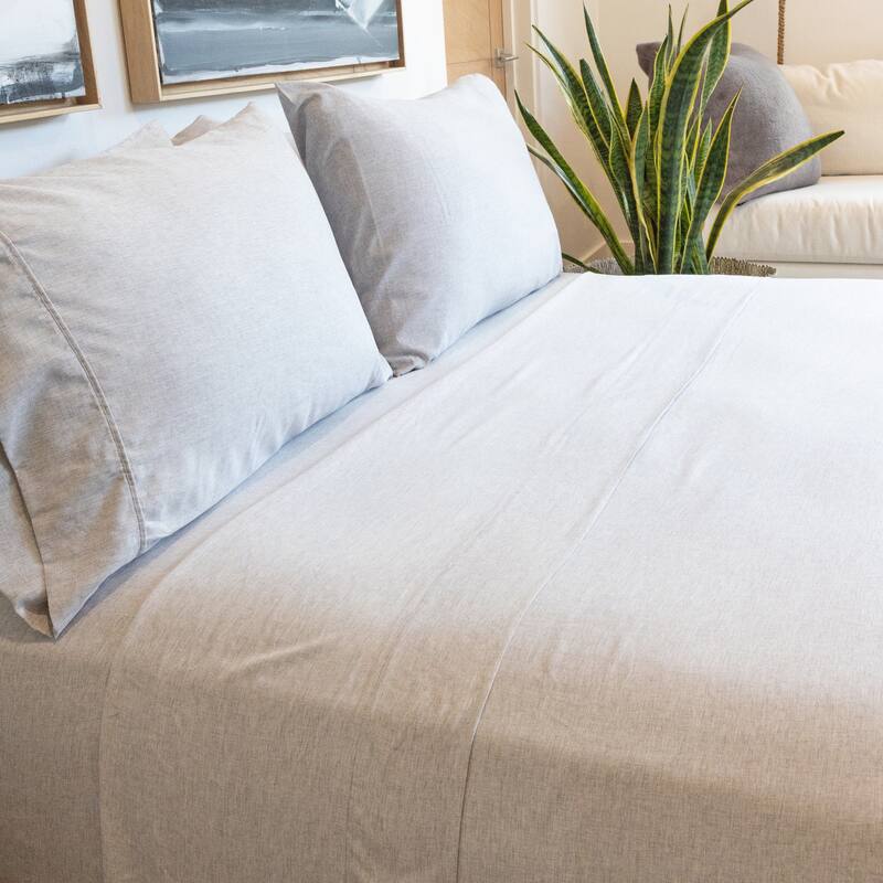 Jennifer Adams Lux Enzyme-Washed Triple-Brushed Signature Soft Sheet Set - Queen 4pc. - Heather Gray