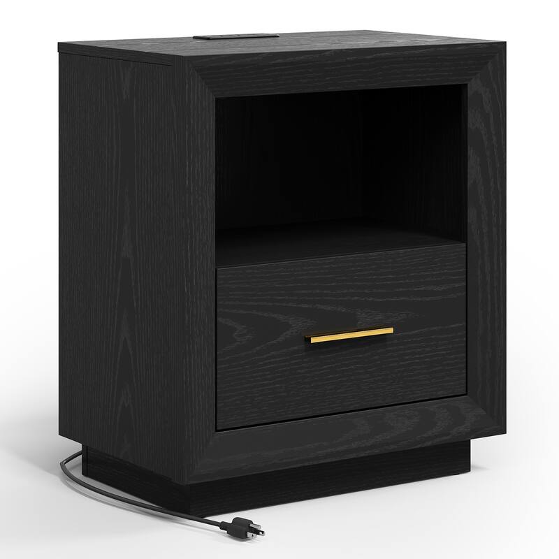 Modern Nightstand with Charging Station