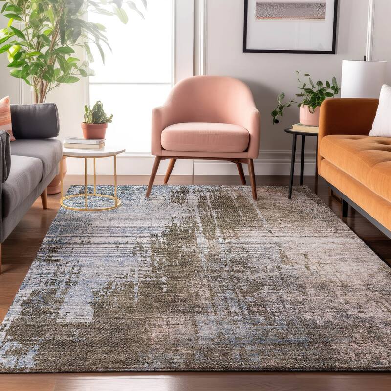 Premium Washable Super Soft Modern Abstract Mayfield Rug - Brown - 5' x 7' 6"