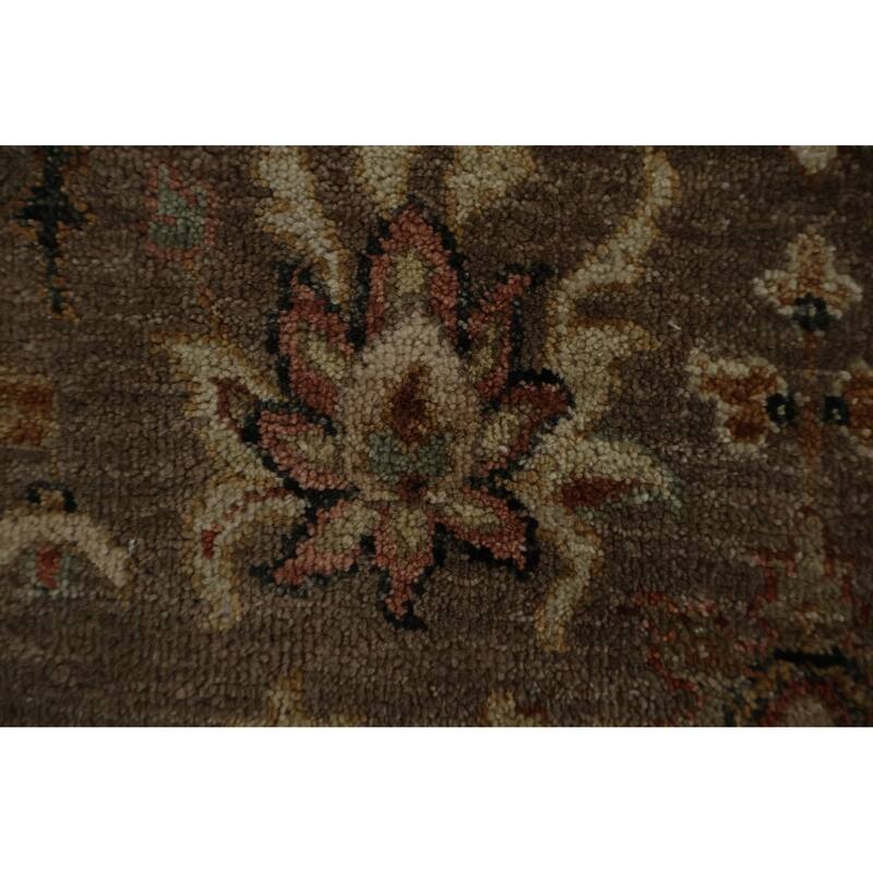 Hand Knotted Oriental 100% Wool Carpet Traditional Floral Brown Peshawar Area Rug - 5' 2'' X 3' 0''