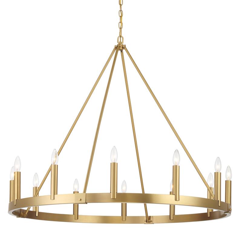 Minka Lavery 1716 Dutton 12 Light 43" Wide Taper Candle Style Ring - Signature Brass