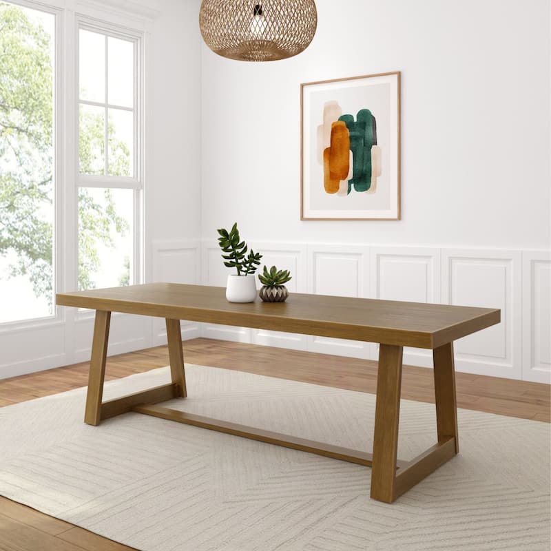 Plank and Beam Classic Solid Wood Conference Dining Table - 94" - Pecan Wirebrush