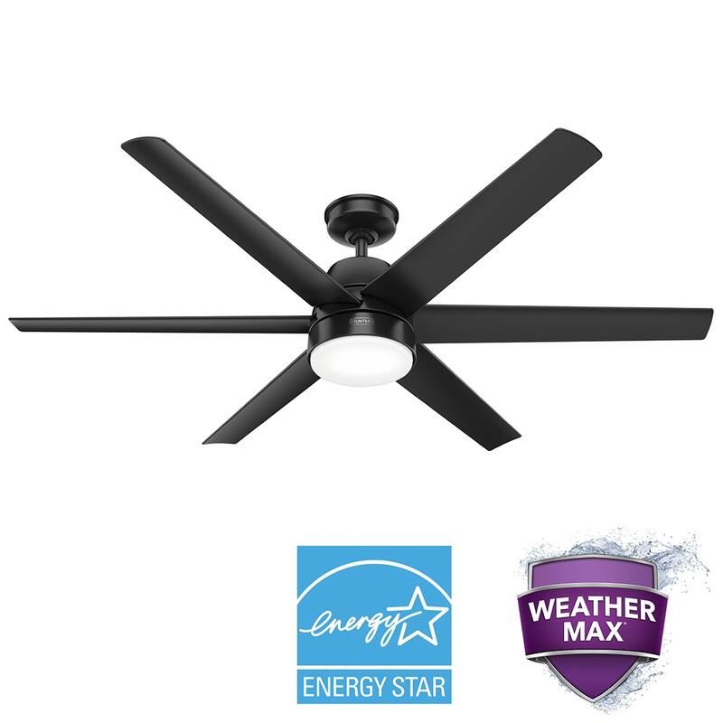 Hunter 60" Skysail Outdoor Ceiling Fan w/LED Light, Wall Control - Extreme Weather! - ENERGY STAR!