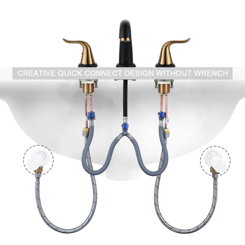 WOWOW Elegant Dual-Handle Bathroom Sink Faucet