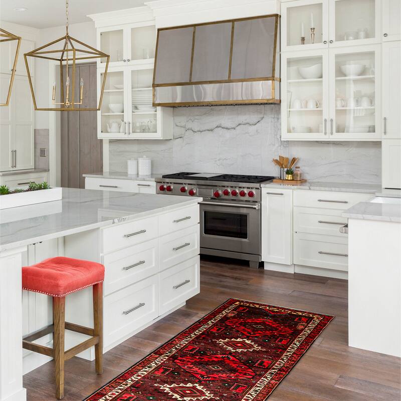 ECARPETGALLERY Hand-knotted Anadol Red Wool Rug - 3'11 x 11'6