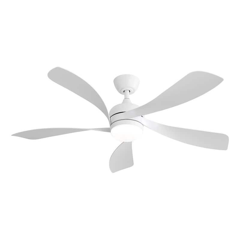 52" Modern Reversible Ceiling Fan With Light and 5 ABS Blades，Remote Control - N/A