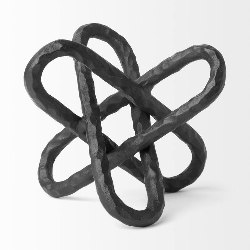 HomeRoots 10" Black Metal Chain Link Tabletop Sculpture